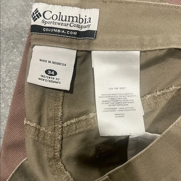 Columbia Men's PHG Work Pant - Olive and Tan size 34 x 32 - Picture 5 of 5